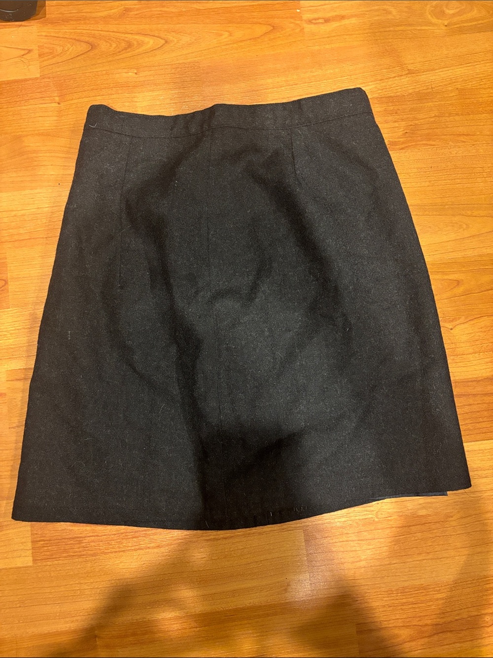 Classic Black Wool-Blend A-Line Skirt